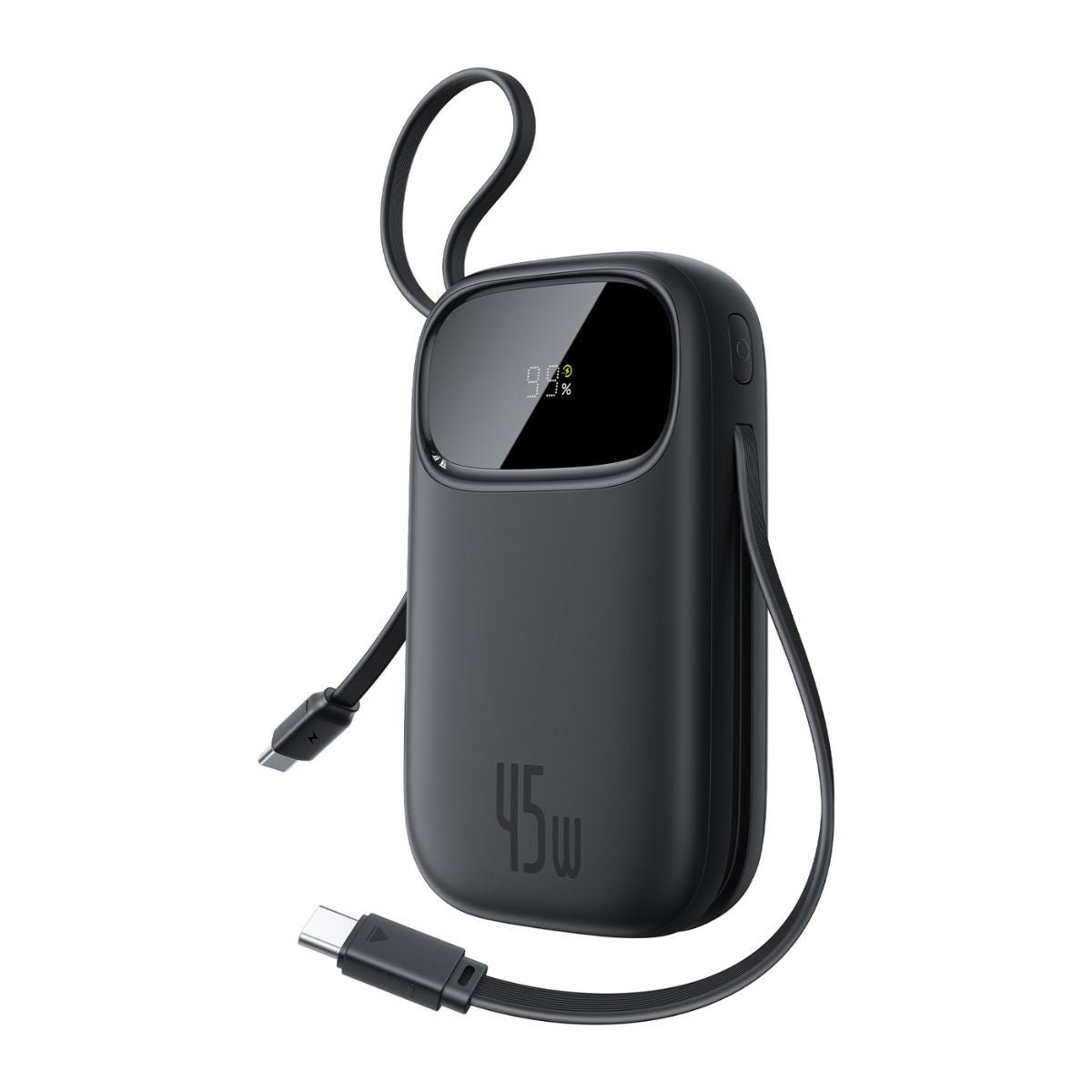 Baseus EnerFill FC31 Qpow3 Digital Display Power Bank with 2 Built-in USB-C Cables 20000mAh 45W - Cosmic Black