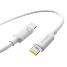 كابل بيانات الشحن السريع من السيليكون Baseus Foamed USB-C إلى USB-C 100W 2m - Moon White