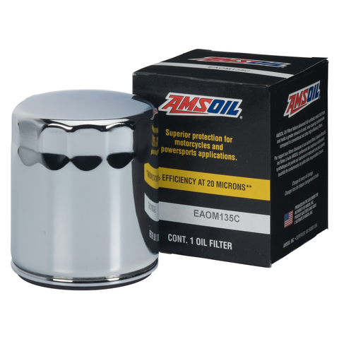 AMSOIL Chrome Motorcycle Oil Filters-EAOM135C gallery image