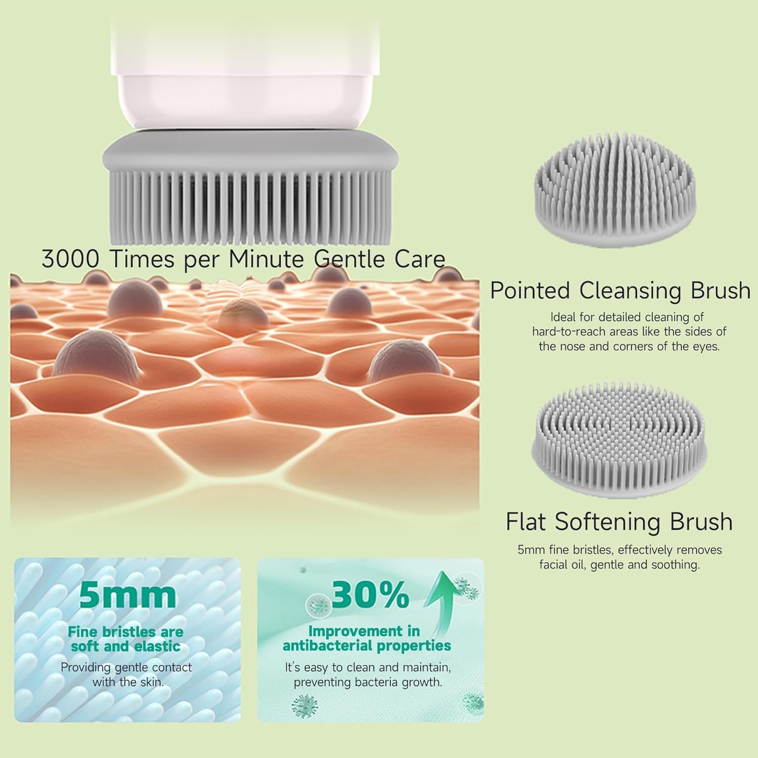 KiCA PureClear Facial Cleansing Brush - Light Pink gallery image