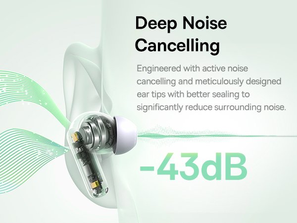 سماعات الأذن اللاسلكية True In-Ear Bass BP1 NC - Moon White gallery image