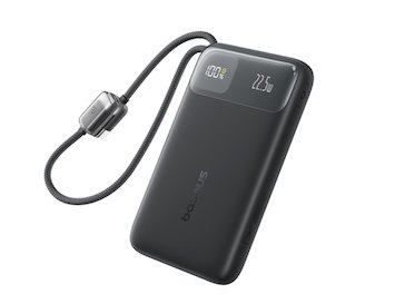 Baseus EnerFill FC11 Digital Display Power Bank with Dual Built-in USB-C Cables  20000mAh 45W - Cosmic Black gallery image